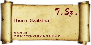Thurn Szabina névjegykártya